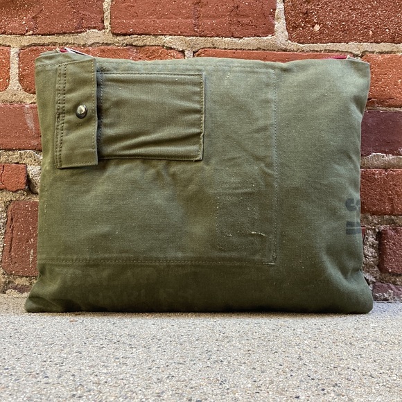 Recycled Vintage Military Duffle Clutch Bag - Picture 1 of 11